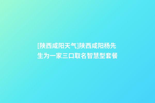 [陕西咸阳天气]陕西咸阳杨先生为一家三口取名智慧型套餐-第1张-公司起名-玄机派